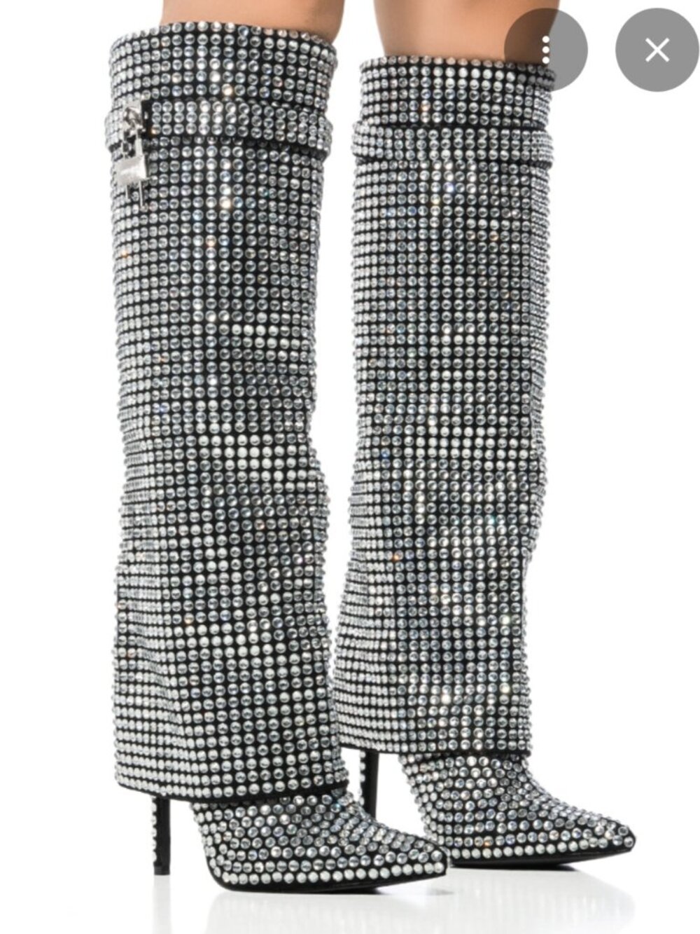 Rhinestone heeled boots